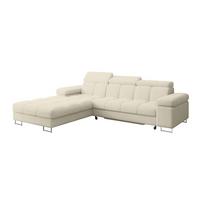 ECKSOFA mit Schlaffunktion Ottomane Links 271x203x79 Beige Bouclé - Sandfarben, Holzwerkstoff/Textil (271/203cm) - ALTDECOR