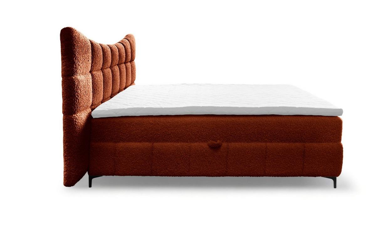 BOXBETT Nova In Rolf - Rotbraun, Holzwerkstoff/Textil (160/200cm) - Fun Möbel
