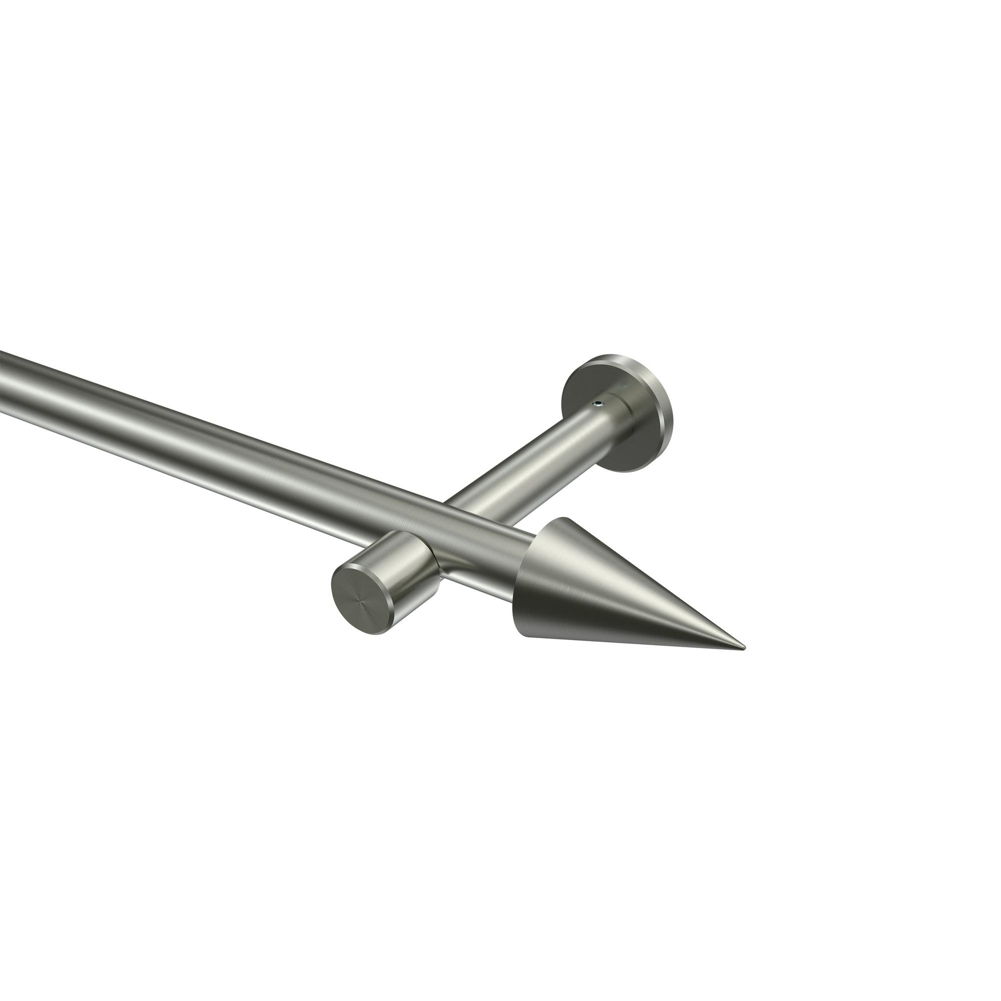 GARDINENSTANGE Prestige Savio 100 cm, 1-läufig (ohne Ringe), 20 mm Ø Edelstahl-Optik - Edelstahlfarben, Metall (100cm) - INTERDECO