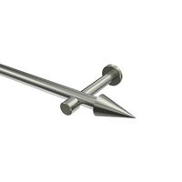 GARDINENSTANGE Prestige Savio 100 cm, 1-läufig (ohne Ringe), 20 mm Ø Edelstahl-Optik - Edelstahlfarben, Metall (100cm) - INTERDECO