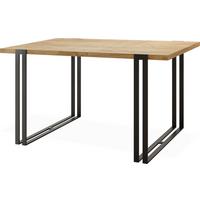 ESSTISCH Marco rechteckig ausziehbar, Craft Eiche 120-220/80/76 cm - Eiche Wotan/Schwarz, Holzwerkstoff/Metall (80/220/76cm) - WFL GROUP