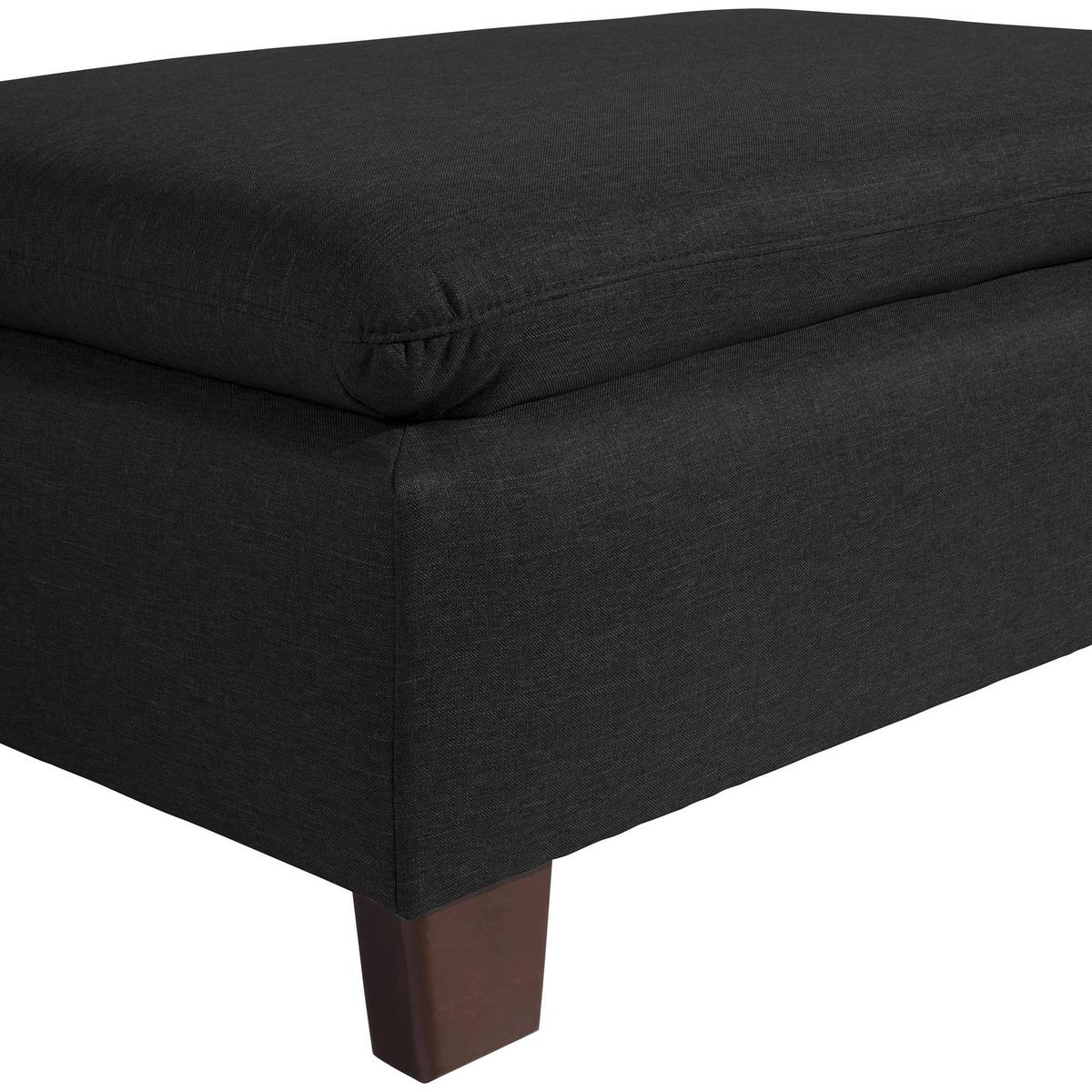 POLSTERHOCKER Kaylil Flachgewebe schwarz - Schwarz, Kunststoff (90/43/60cm) - 58aufmkessel