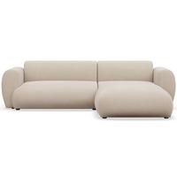 ECKSOFA Emia Creme rechts - Creme/Schwarz, Kunststoff/Textil (156/262cm) - Selsey