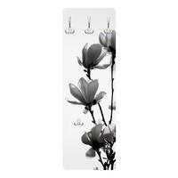 WANDGARDEROBE - Frühlingsbote Magnolie Schwarz, Weiß 34/105 cm - Schwarz, Holzwerkstoff (34/105/1.6cm) - Bilderwelten