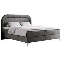 BOXBETT EIRA 180/200 Dunkelgrau Velvet - H4 - Dunkelgrau/Silberfarben, Holz/Textil (180/200cm) - MKS