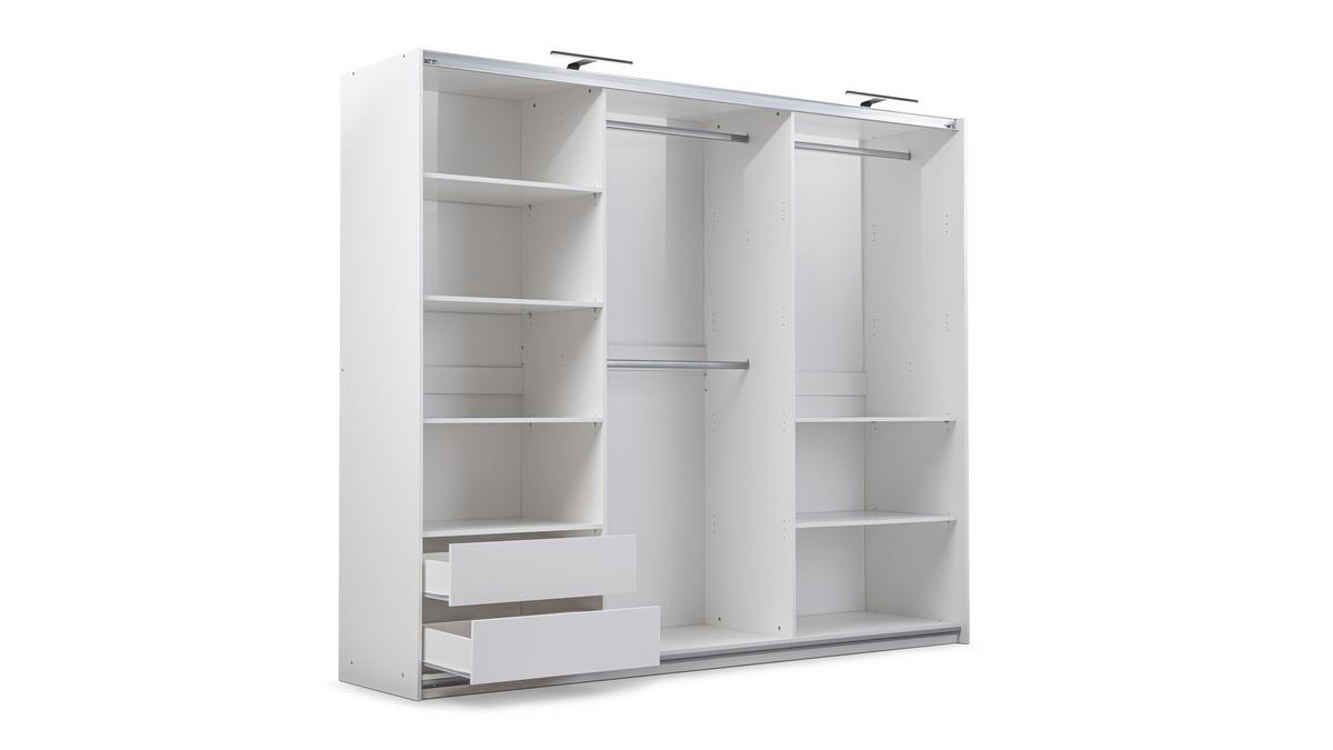 SCHWEBETÜRENSCHRANK SHEN 250/215/65 cm 2-türig Weiß - Weiß, Holzwerkstoff (250/215/65cm) - MASSENO