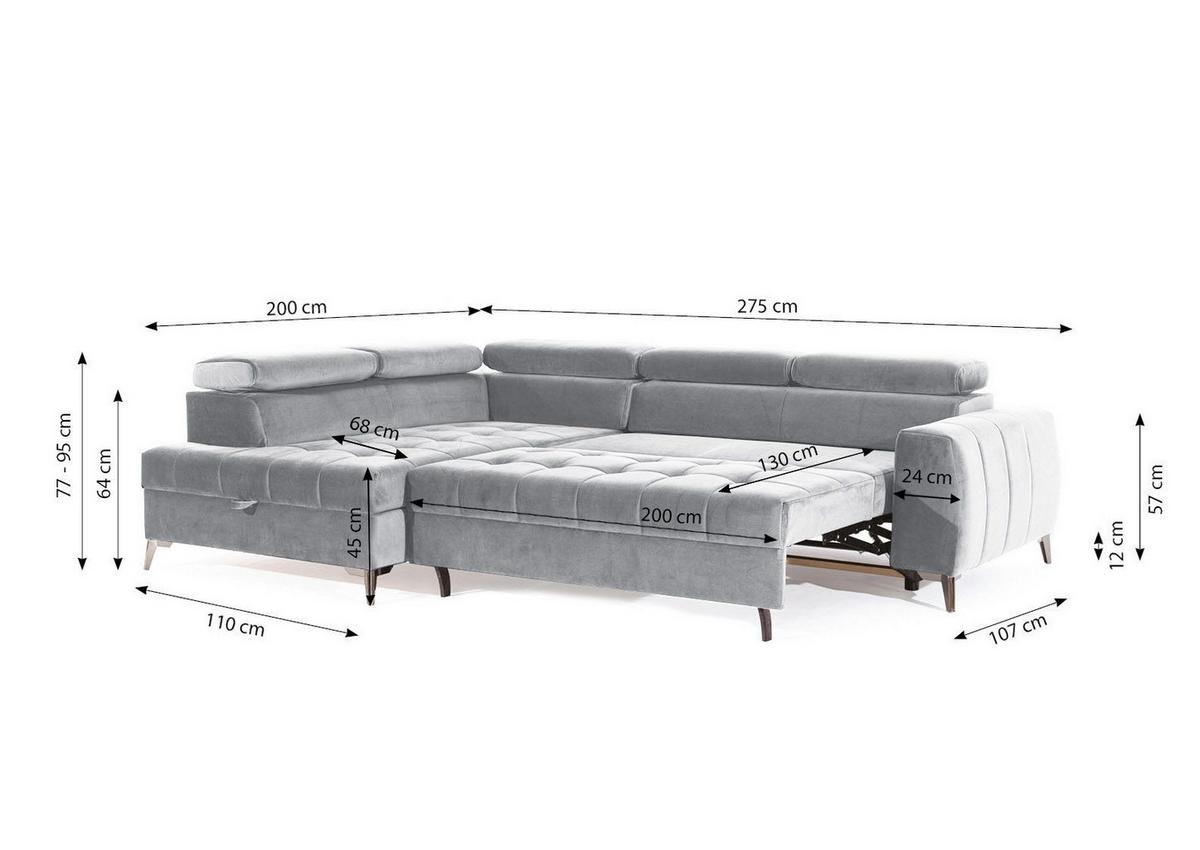 ECKSOFA Schlafsofa Agnesa In Salvador - Gelb, Holzwerkstoff/Textil (275/200cm) - Fun Möbel