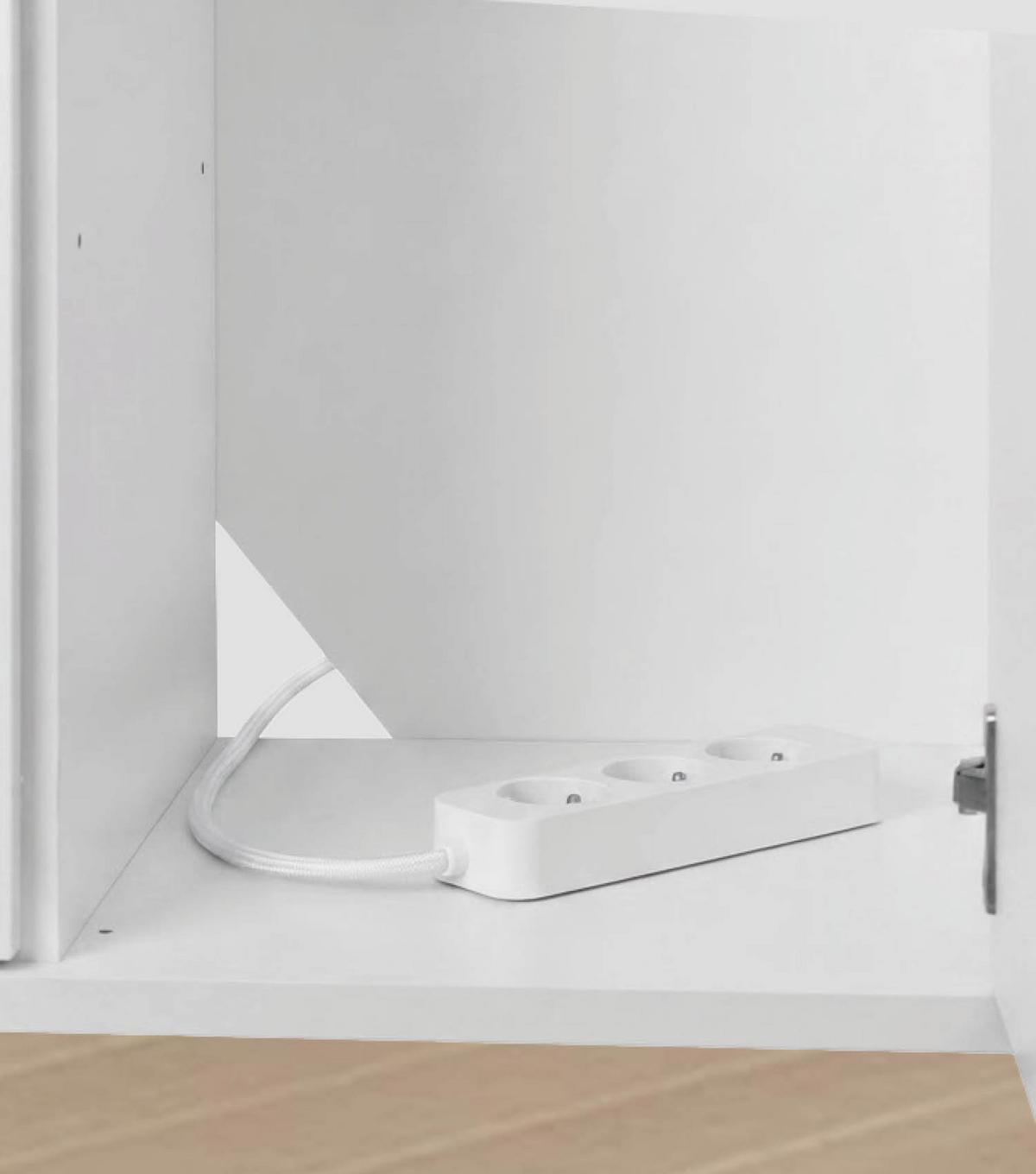 MEHRZWECKSCHRANK Trio - Weiß, Holzwerkstoff (89/230/34.5cm) - Mokebo