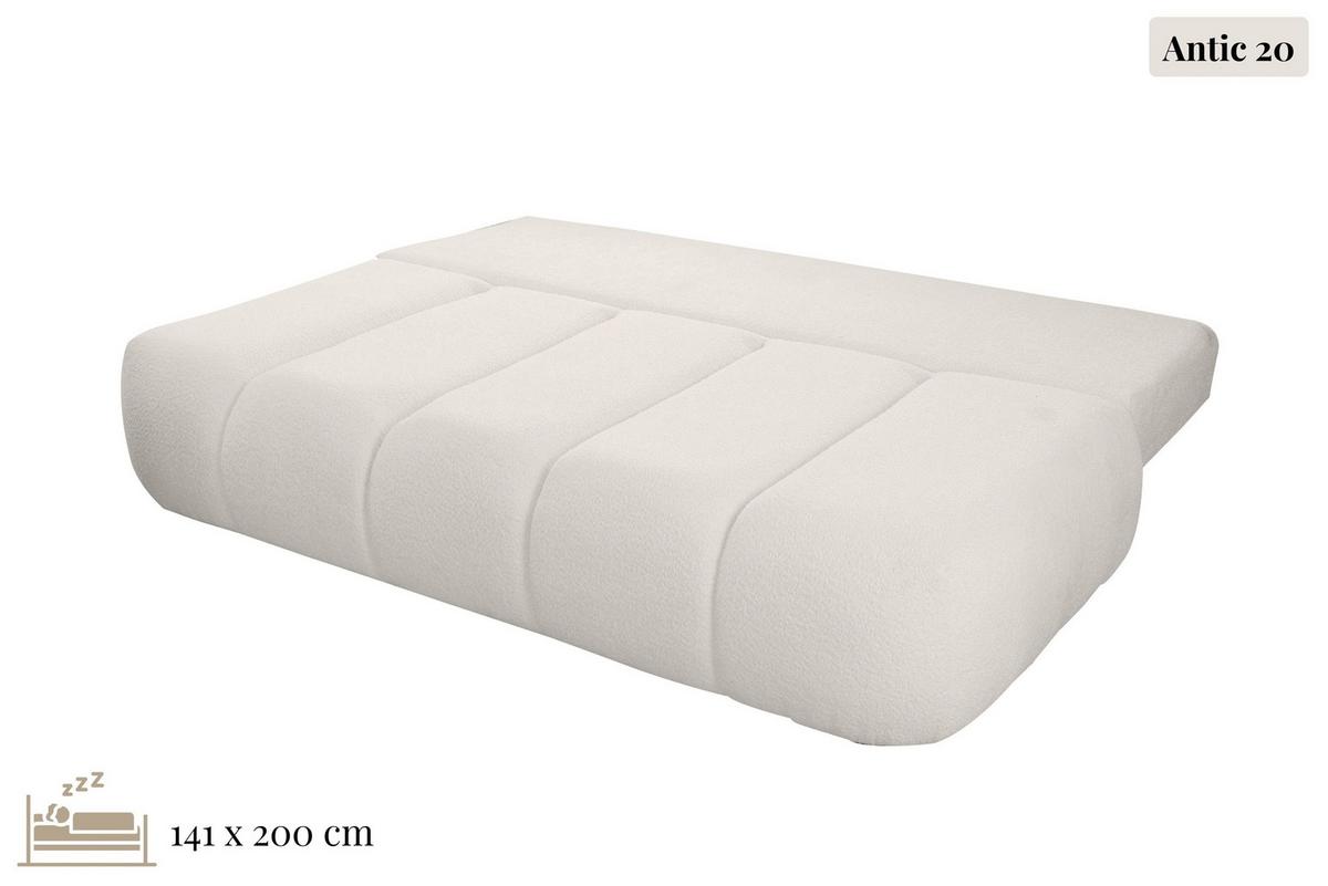 SCHLAFSOFA Milla mit Bettkasten, Sand Beige 205/97/103 cm - Beige, Textil/Metall (205/97/103cm) - WFL GROUP