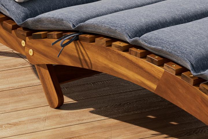 Gartenliege Echtholz Akazie geölt geschwungene Form wetterfest