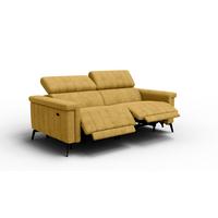 RELAXSOFA NORDEL 3-Sitzer, senfgelb - Gelb/Schwarz, Holz/Textil (194/80/105cm) - Wozimo