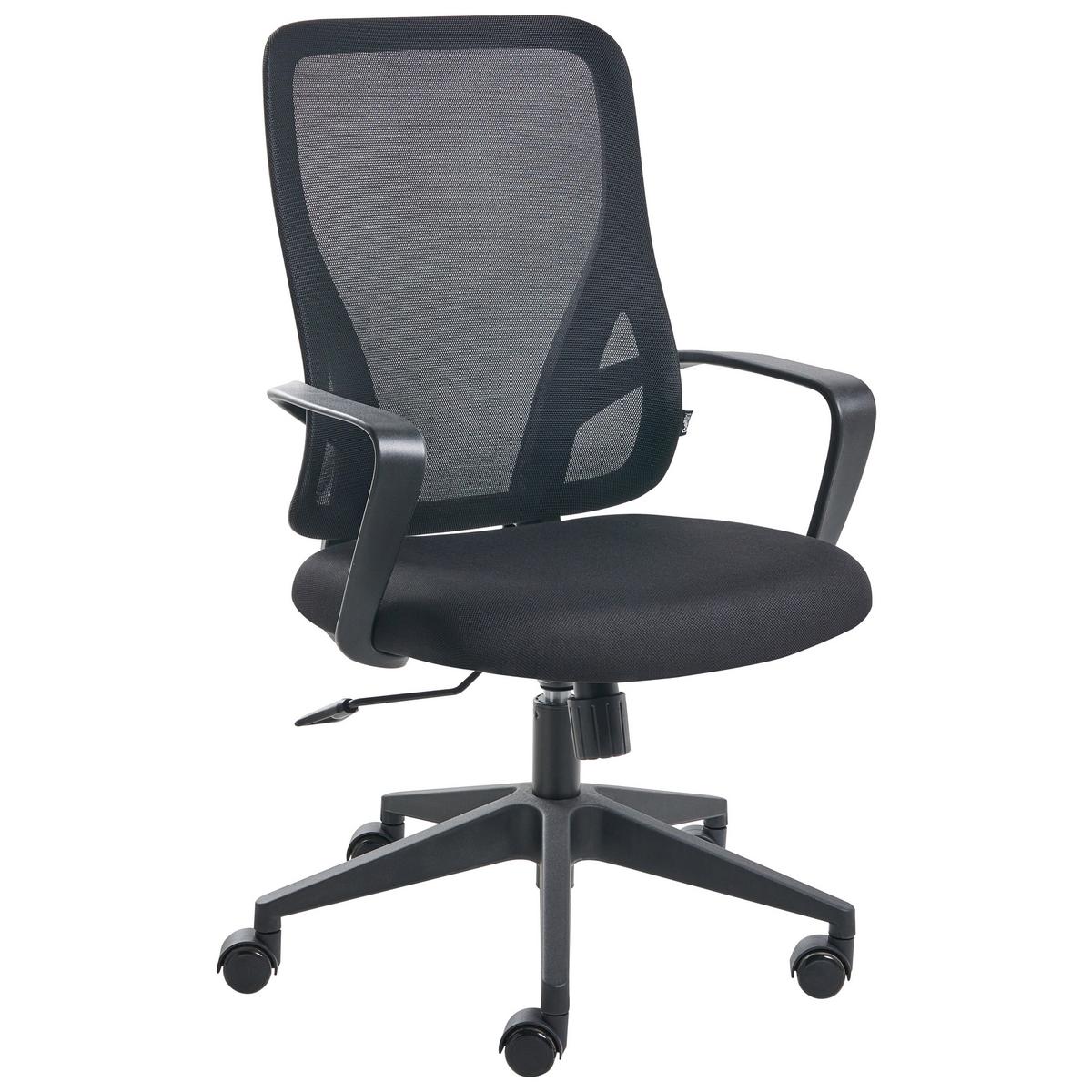 BÜROSTUHL Schwarz Luma - Schwarz, Textil (60/98/60cm) - Beliani