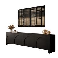 TV-ELEMENT ARIADNA schwarz viertürig - Schwarz, Holzwerkstoff (204/51/35cm)