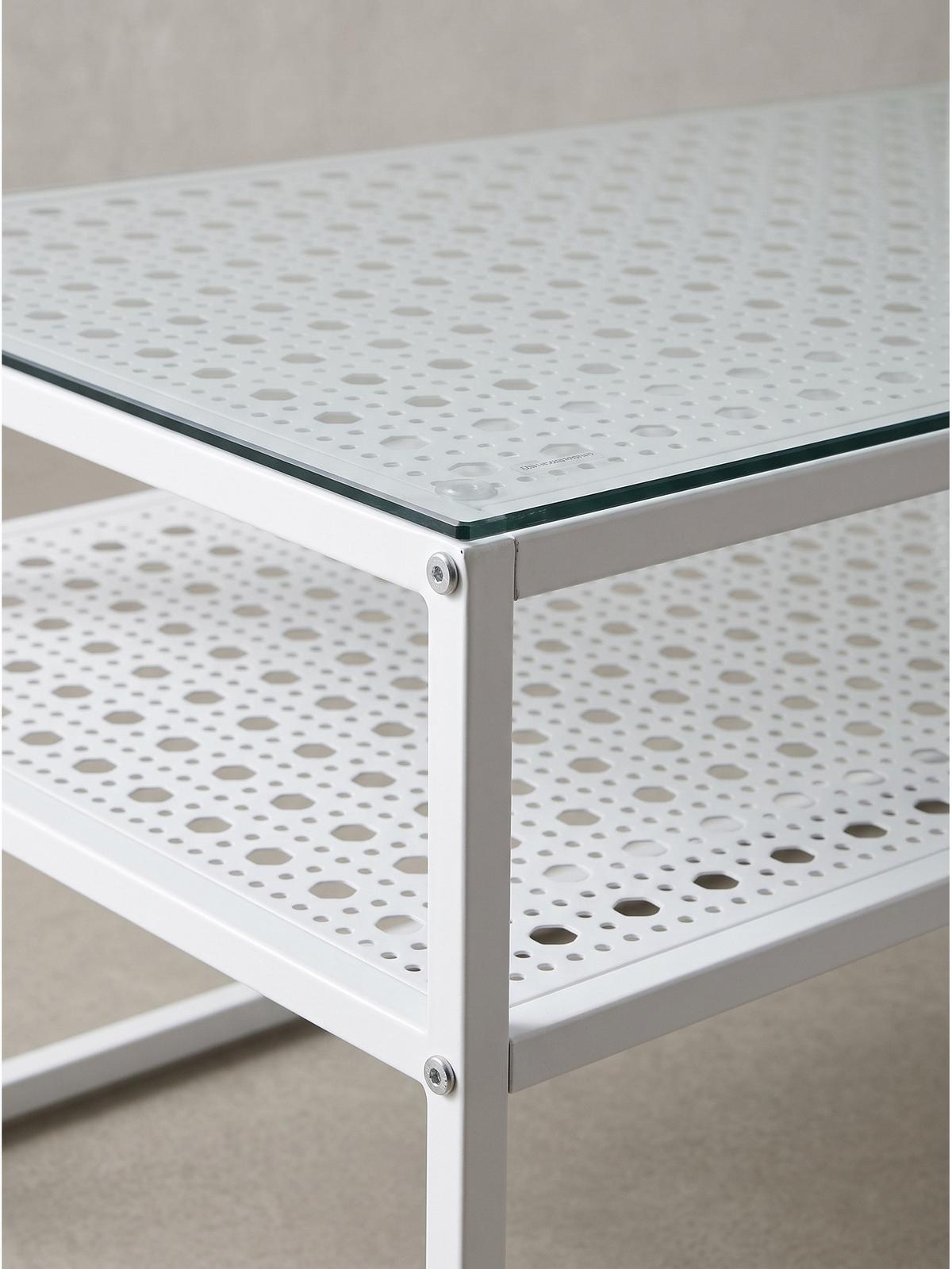 COUCHTISCH ALCUDIA, Einscheibensicherheitsglas, Weiß, 100 x 50 x 45 cm - Weiß, Glas/Metall (50/100/45cm) - KADIMA DESIGN