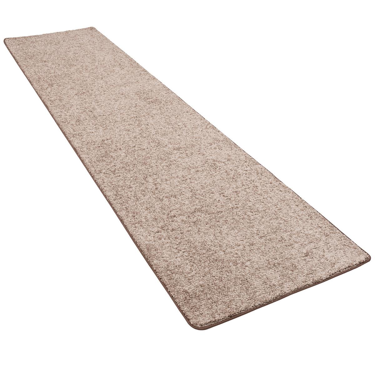 HOCHFLOR VELOURS TEPPICH LÄUFER MONA - Taupe, Textil (80/200cm) - Snapstyle