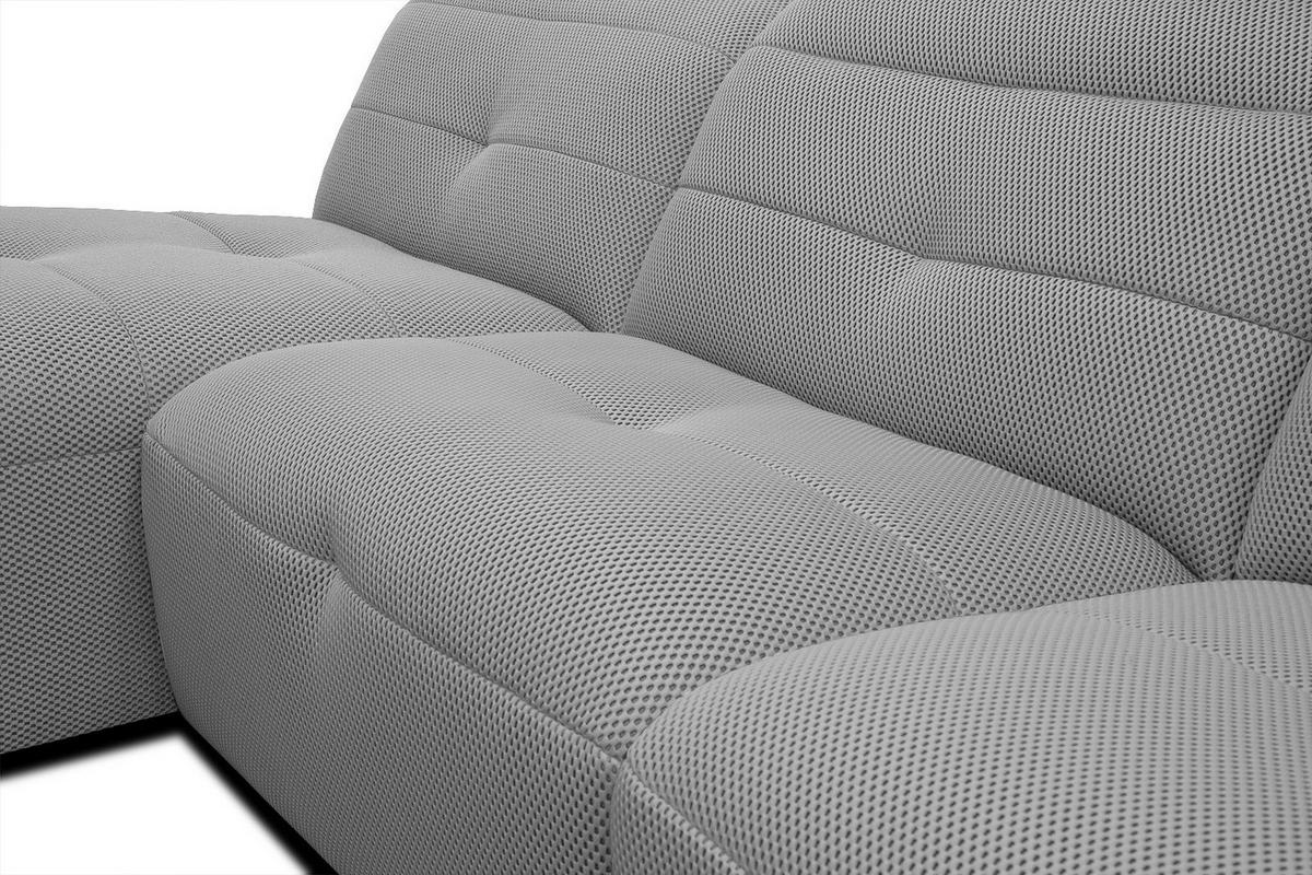 ECKSOFA TRENTO 4-Sitzer, grau - Schwarz/Grau, Holzwerkstoff/Kunststoff (165/262cm) - Wozimo