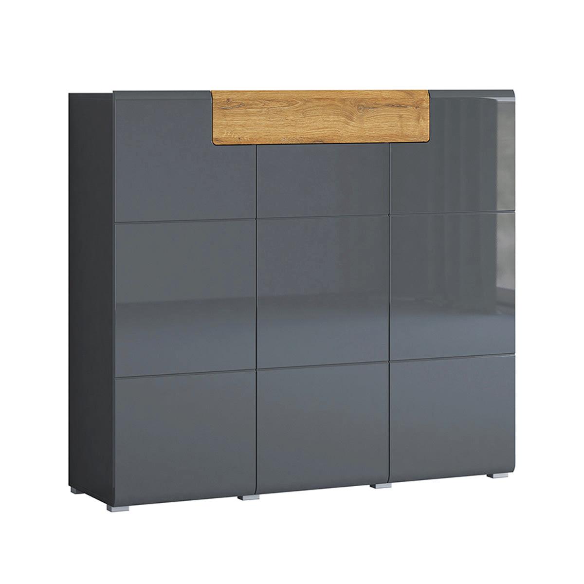 SIDEBOARD Jules Grau und Holz - Grau, Holzwerkstoff (147/131/39cm) - Petits-meubles