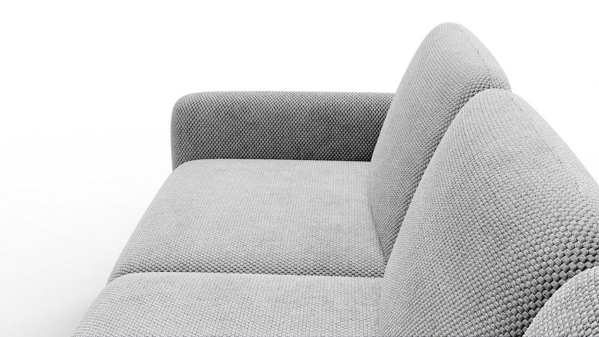 ECKSOFA FEBE 5-Sitzer rechts, hellgrau - Hellgrau/Schwarz, Holz/Textil (271/190cm) - Wozimo