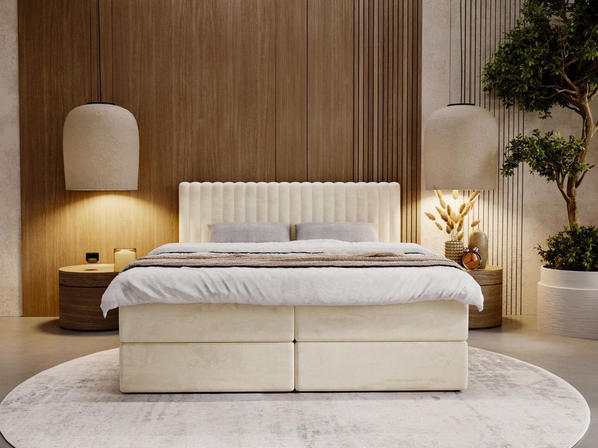 BOXBETT Marbella 200x200 Beige - Beige, Holz/Textil (200/200cm) - Graingold