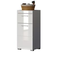 BADSCHRANK weiß Hochglanz 37 x 79 cm, Badezimmer Unterschrank modern - Weiß, Holzwerkstoff/Kunststoff (37/79/31cm) - Top.Furn