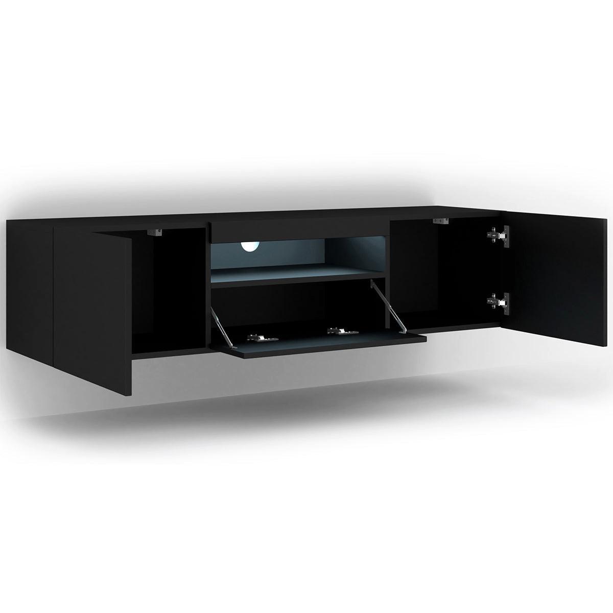 TV-MÖBEL Aurus Schwarz - Schwarz, Holzwerkstoff (150/36/37cm) - Petits-meubles