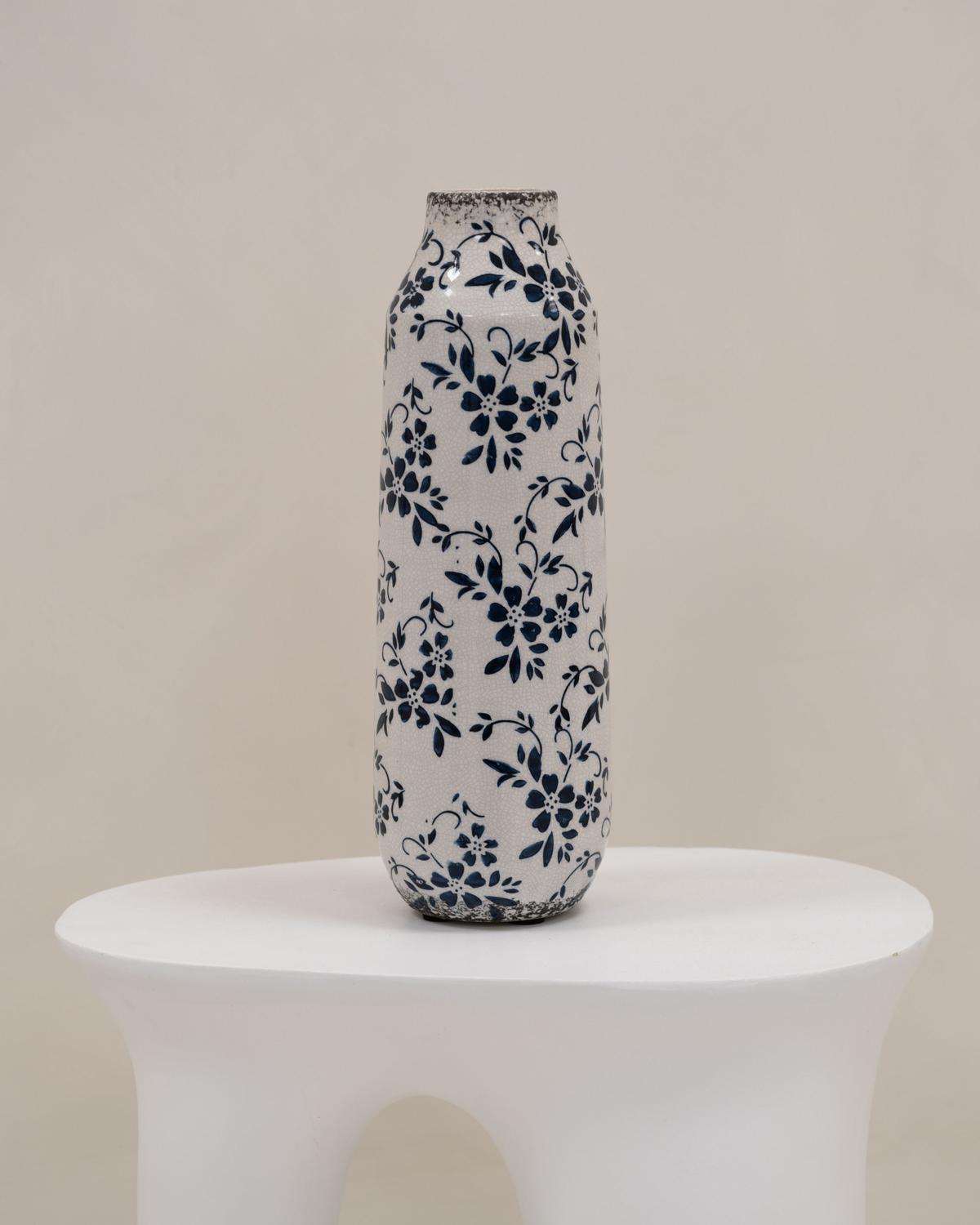 BLUMENVASE Steinzeug weiß Mulai - Weiß, Keramik (30cm) - Beliani