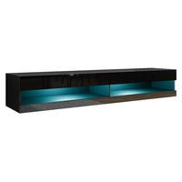 TV-LOWBOARD Vigo New 180 - Schwarz Hochglanz/Schwarz, Holzwerkstoff (180/30/40cm) - MIRJAN24