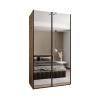 SCHWEBETÜRENSCHRANK 245,5/140/64 2-türig - Schwarz/Weiß, Holz/Metall (140/245/64cm) - Abiks Möbel