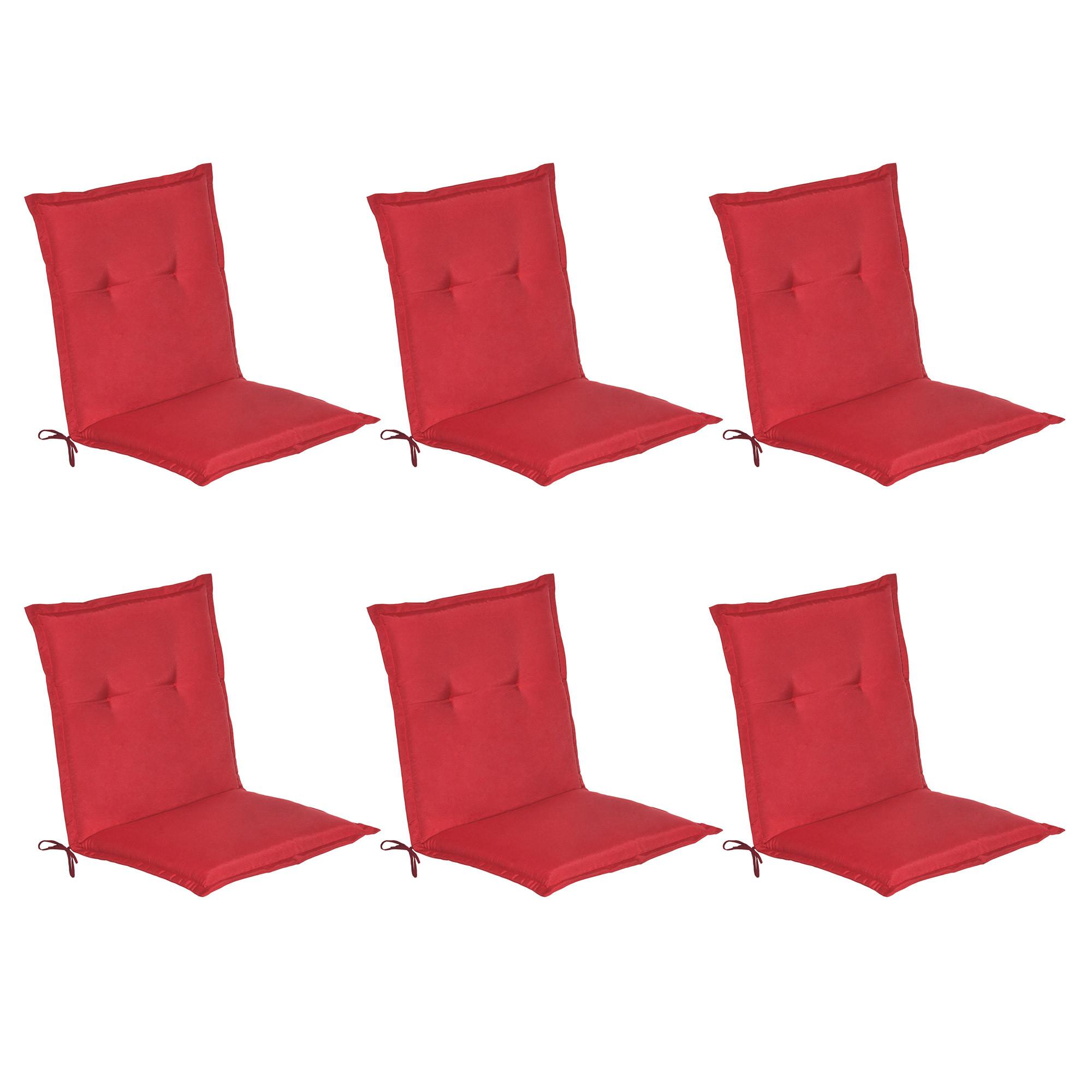 NIEDERLEHNERAUFLAGE Loft NL 100/50/6cm Rot 6tlg - Rot, Textil (50/6/100cm) - Beautissu 