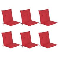 NIEDERLEHNERAUFLAGE Loft NL 100/50/6cm Rot 6tlg - Rot, Textil (50/6/100cm) - Beautissu 