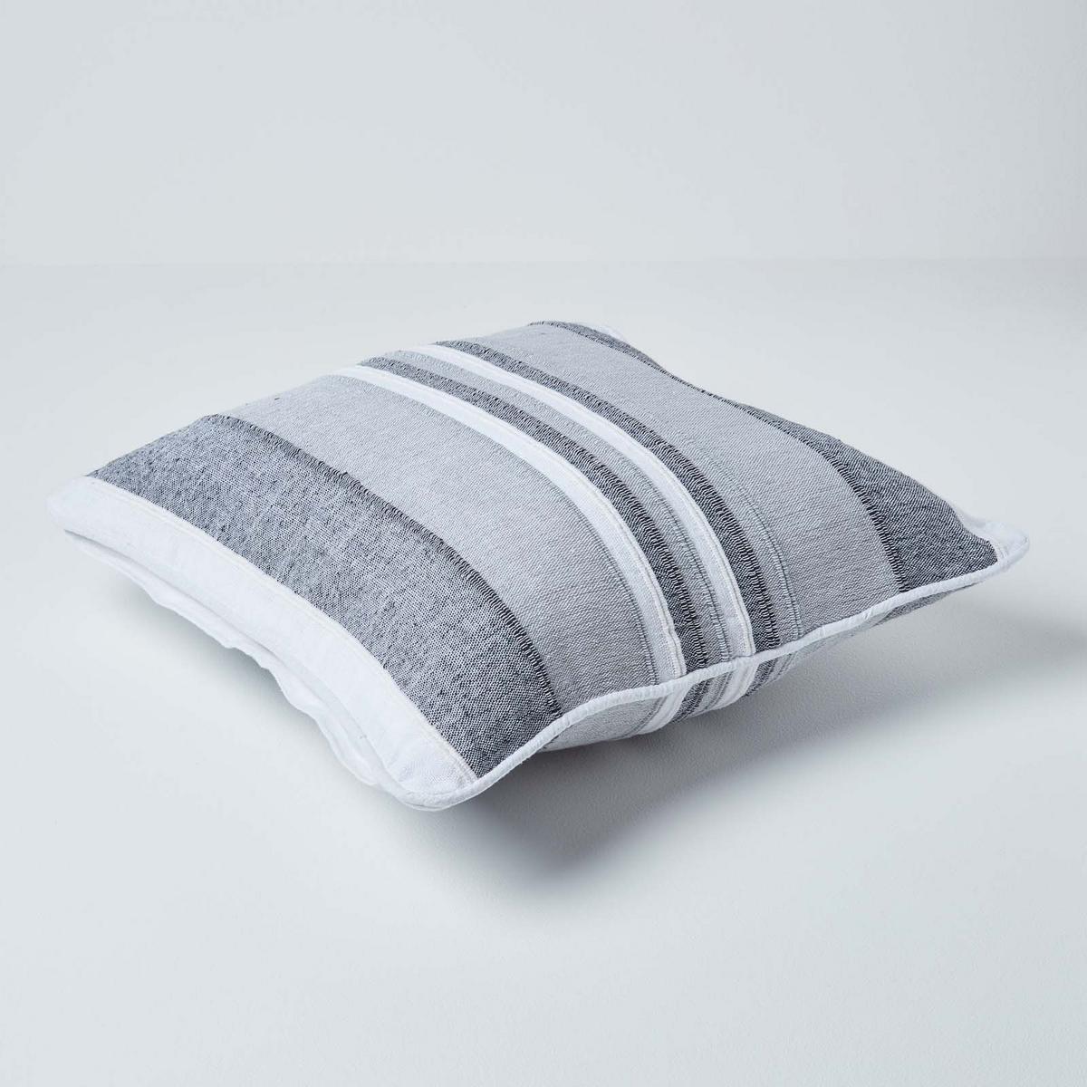 KISSENHÜLLE Morocco Stripe 60/60 cm, 100% Baumwolle - Hellgrau, Textil (60/60cm) - Homescapes