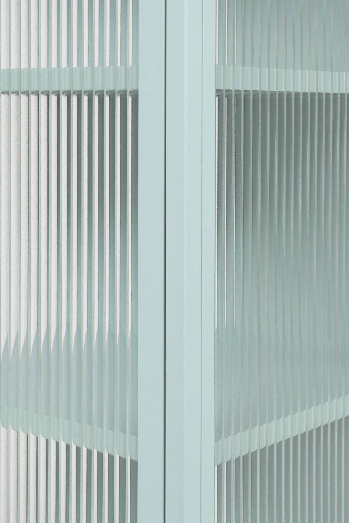 KOMMODE Metall mintgrün 40 cm, Vitrine mit stabilem Metallgestell - Goldfarben/Mintgrün, Metall (40/101.5/40cm) - Furn.Design