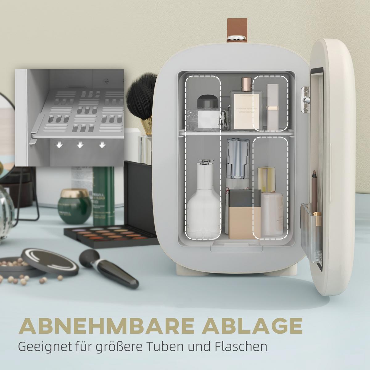MINI-KÜHLSCHRANK ABS Aluminium Cremeweiß - Creme, Kunststoff (26.3/28/20.3cm) - HOMCOM