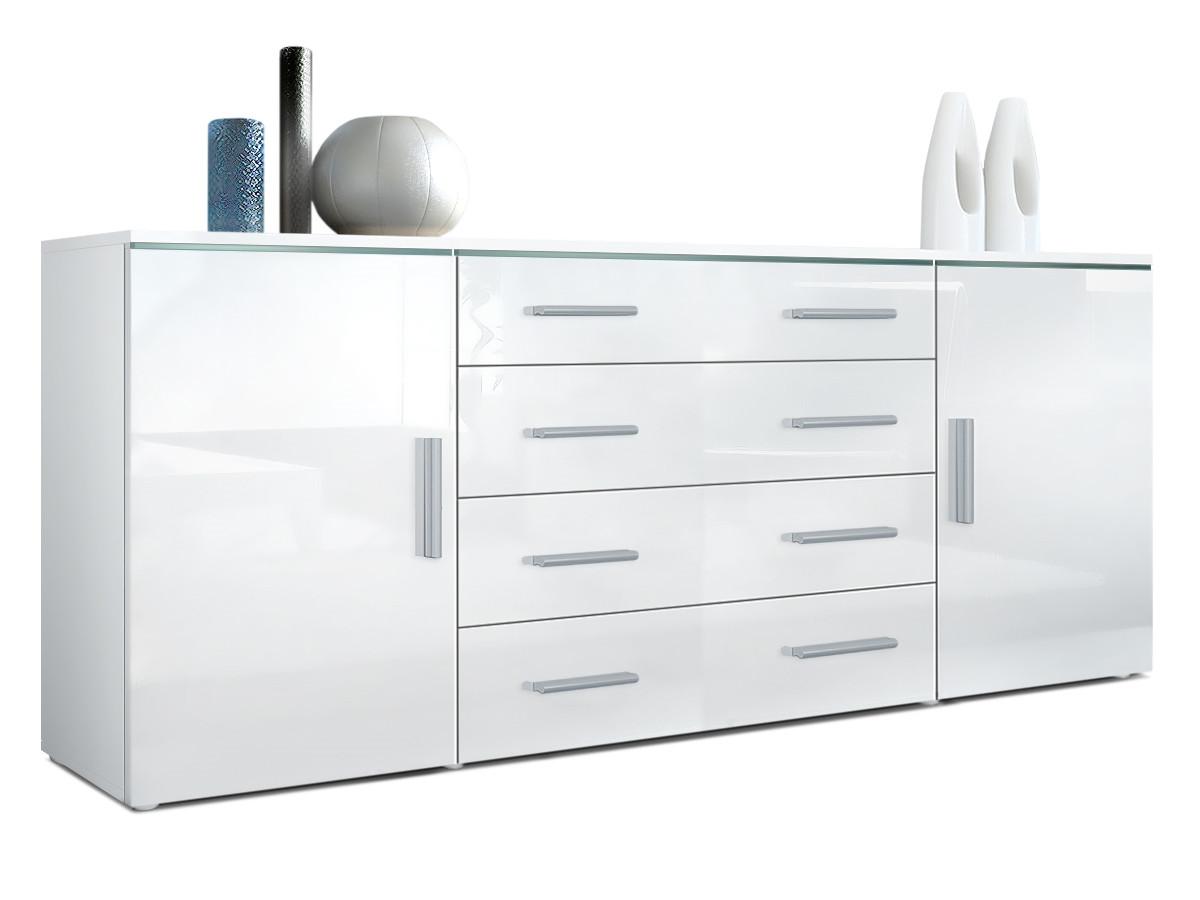 SIDEBOARD Verona Weiß Hochglanz - Weiß Hochglanz, Holzwerkstoff (166/72/35cm) - Vladon