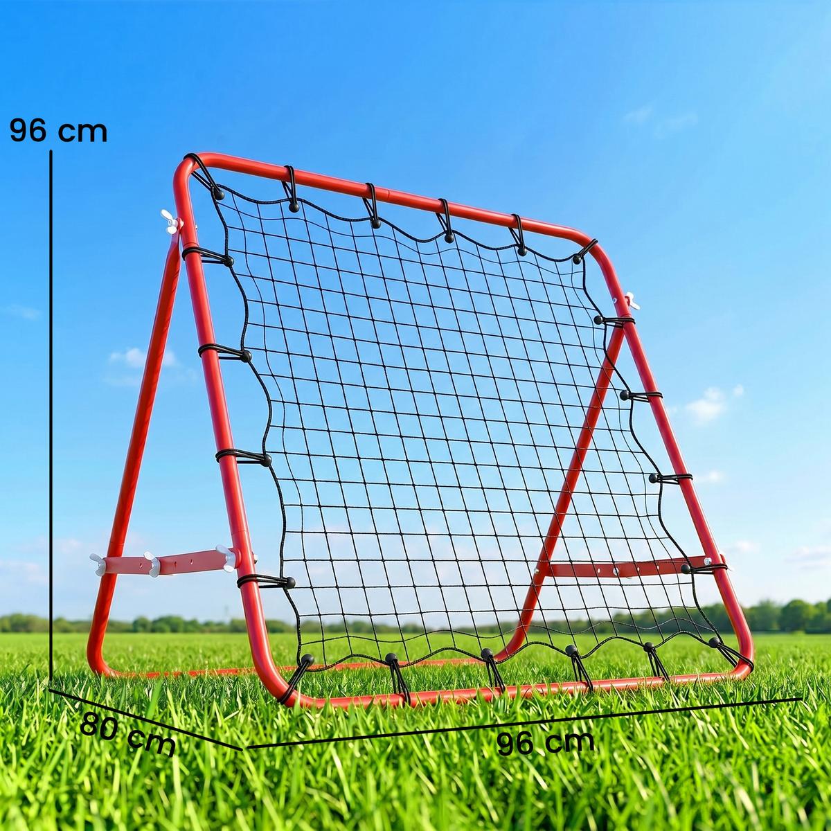 REBOUNDER, PE, Rot/Schwarz, 96L x 80B x 96H cm - Rot, Metall (80/96cm) - HOMCOM