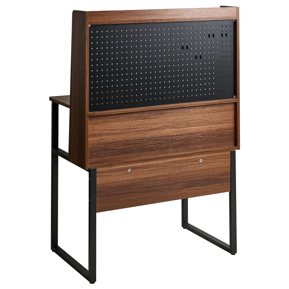SCHREIBTISCH mit Lochplatte Dunkelbraun 84/48 cm Buxton - Dunkelbraun, Holzwerkstoff (48/84/121cm) - Beliani