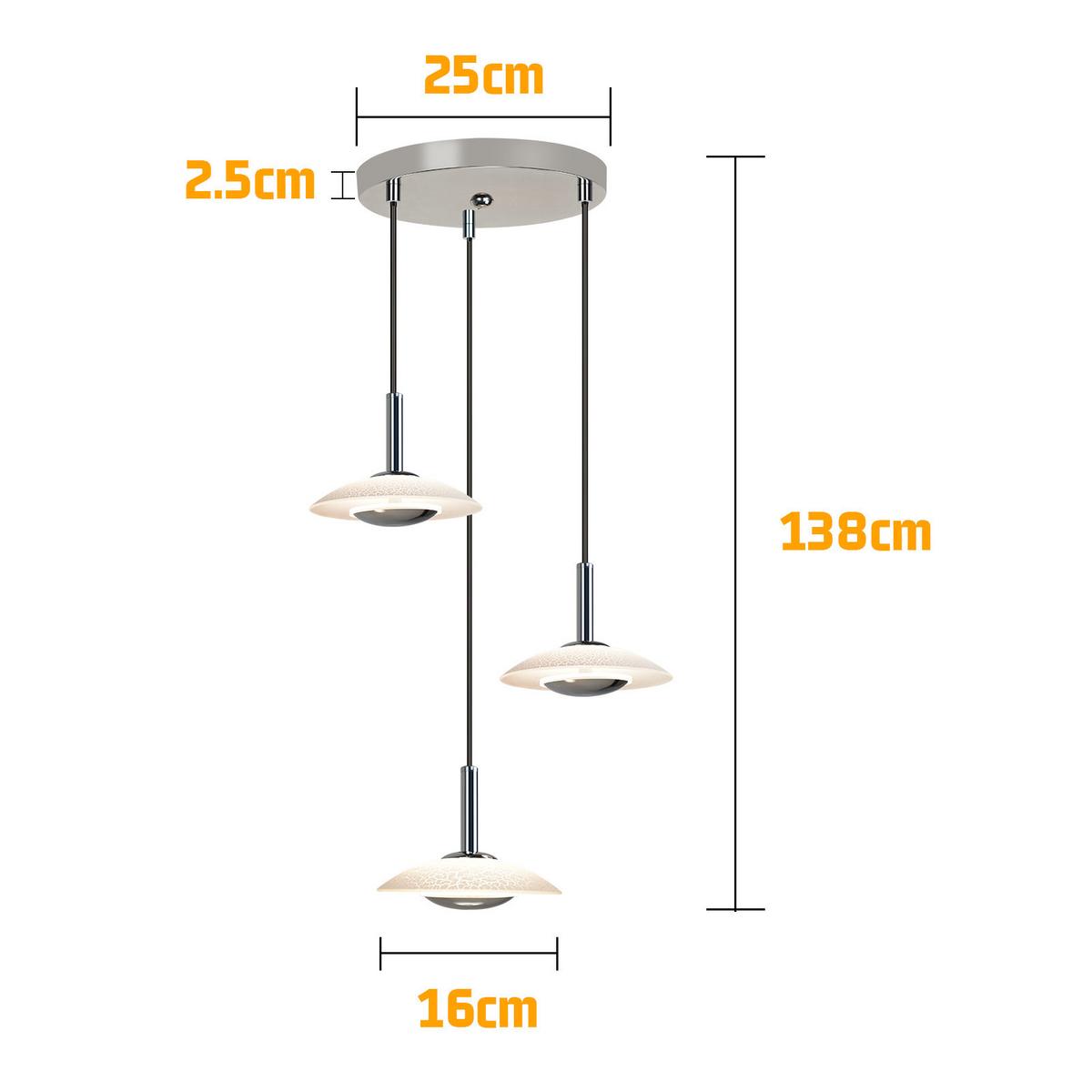 HÄNGELEUCHTE Lirag 16/25/138 cm - Beige, Metall (16/25/138cm) - ZMH
