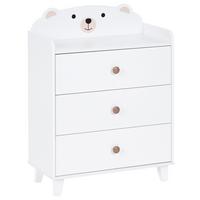 KOMMODE mit 3 Schubladen 79 cm Weiß Mimili - Weiß/Braun, Holz/Holzwerkstoff (60/79/30cm) - Beliani
