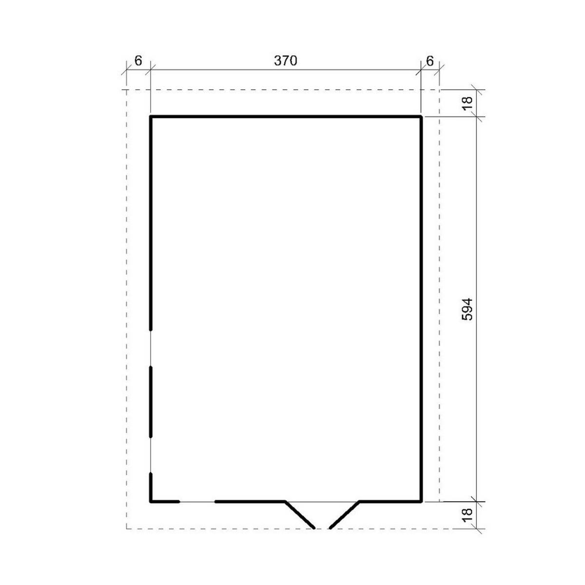 GARTENHAUS HOLZ M737A 370 x 600 cm - Naturfarben, Holz (382/267/630cm) - Timbela