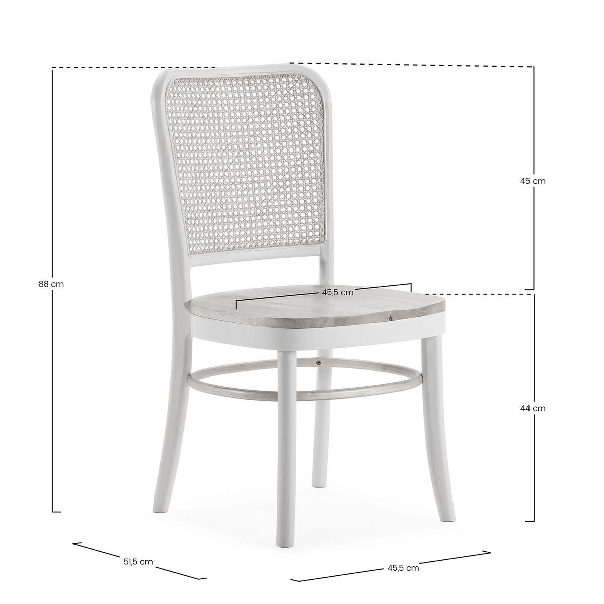 STUHL-SET 2 Vesta weiße/eichen, Massivholz - Honigeiche, Holz (45/88/51cm) - VS Venta-stock