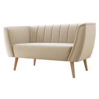 SOFA Pas 2 - Beige/Naturfarben, Holz/Textil (142/75/74cm) - MIRJAN24
