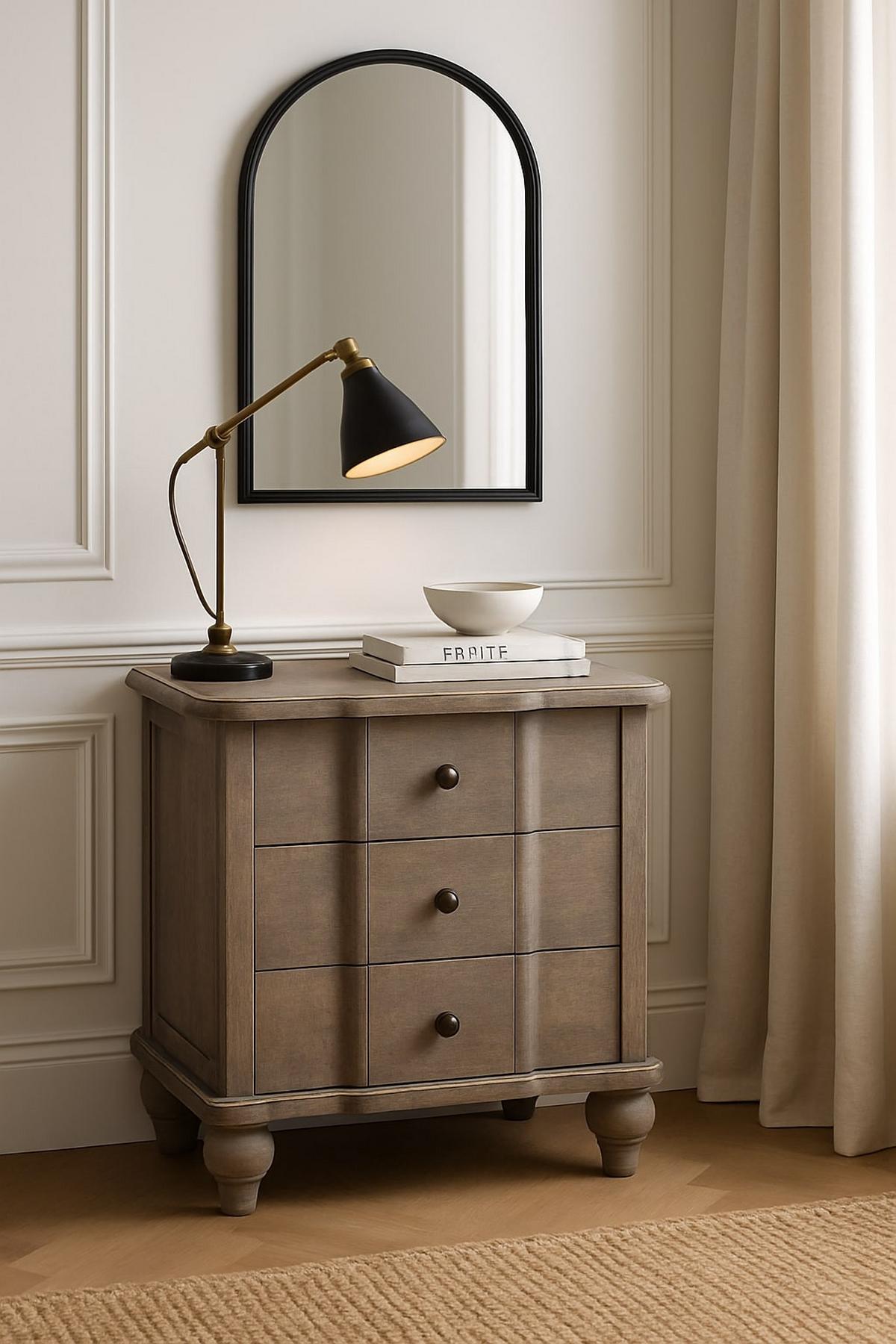 NACHTTISCH mit Acid-Wash-Finish, 3 Schubladen, grau - Grau, Holz (55/63/40cm) - Artisan Furniture