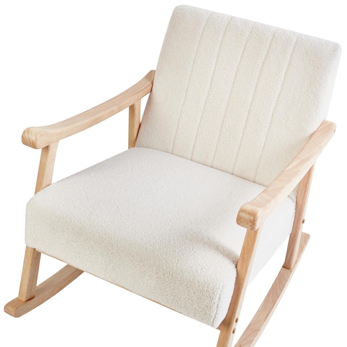 SCHAUKELSESSEL Cremeweiß Leknes - Weiß/Braun, Textil (63/78/96cm) - Beliani