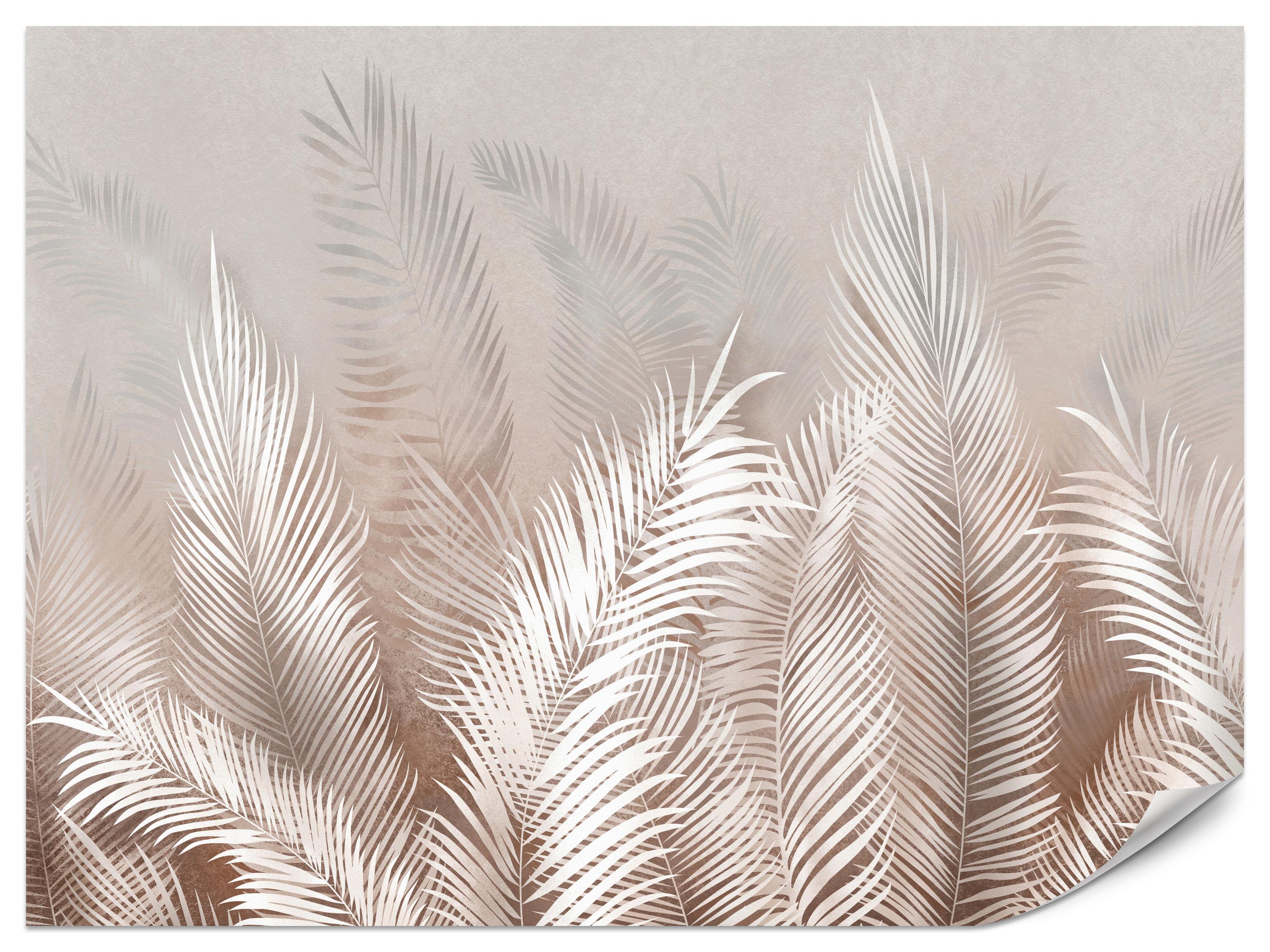 FOTOTAPETE Palmenblätter tropische Pflanzen 400x280cm - Beige/Braun, Papier (400/280cm) - Muralo
