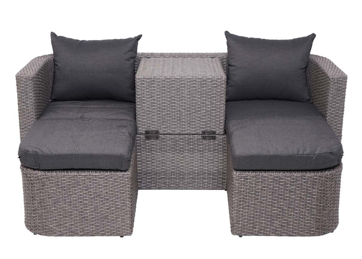 LOUNGE-SET Grau, Anthrazit - Anthrazit/Grau, Holz - MCW
