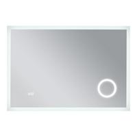 BADEZIMMERSPIEGEL Scafa - Weiß, Glas/Metall (100/70/3cm) - pro.tec