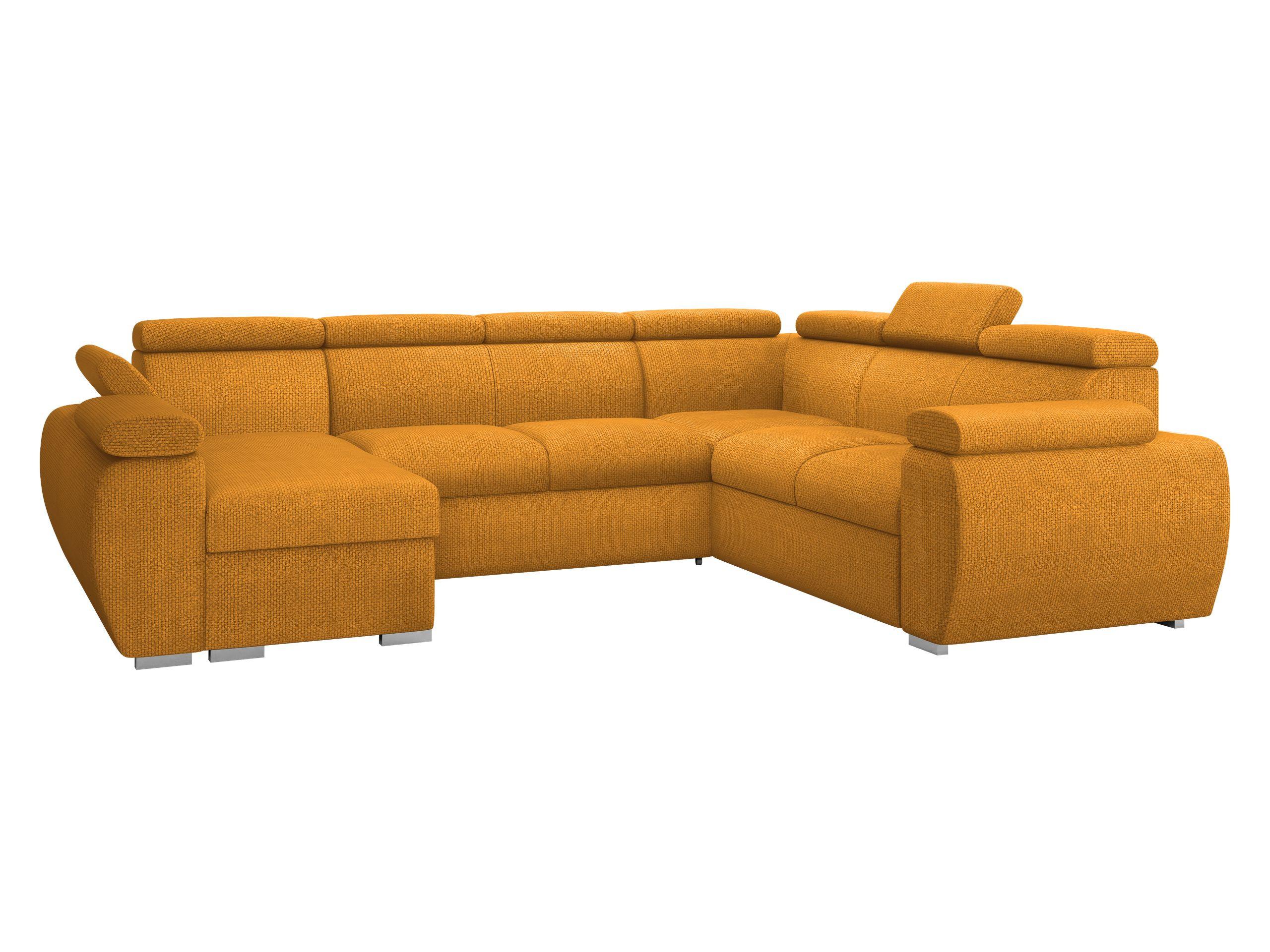 WOHNLANDSCHAFT Boston U, Seite: Links - LC+2P+R+2R - Currygelb/Chromfarben, Holz/Textil (325/98/260cm) - MIRJAN24
