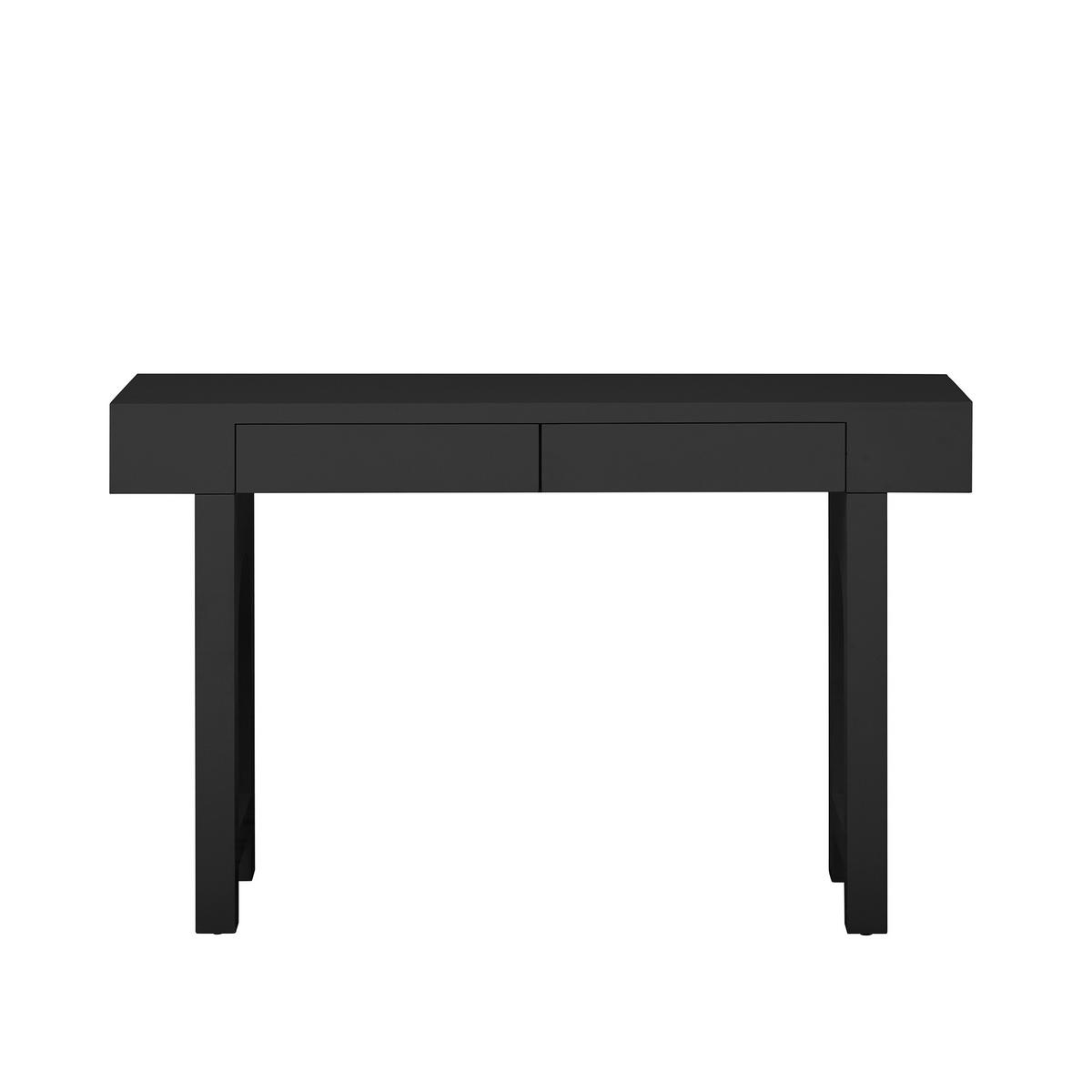 KONSOLENTISCH mit gitterdesign, 2 schubladen & integrierter steckdose - Schwarz, Holzwerkstoff (35.5/120/76.5cm) - Urban Meuble