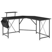ECKSCHREIBTISCH Schwarz 180/140 cm mit Stauraum Tacony - Schwarz, Holzwerkstoff (140/180/94cm) - Beliani
