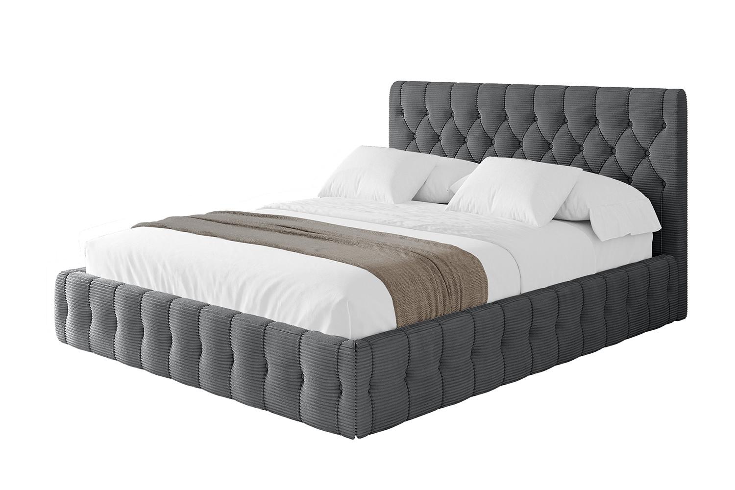 POLSTERBETT mit Bettkasten und Lattenrost, Boxbett ohne Matratze - LARO 180x200 Dunkelgrau - Anthrazit, Holzwerkstoff/Textil (180/200cm) - ALTDECOR